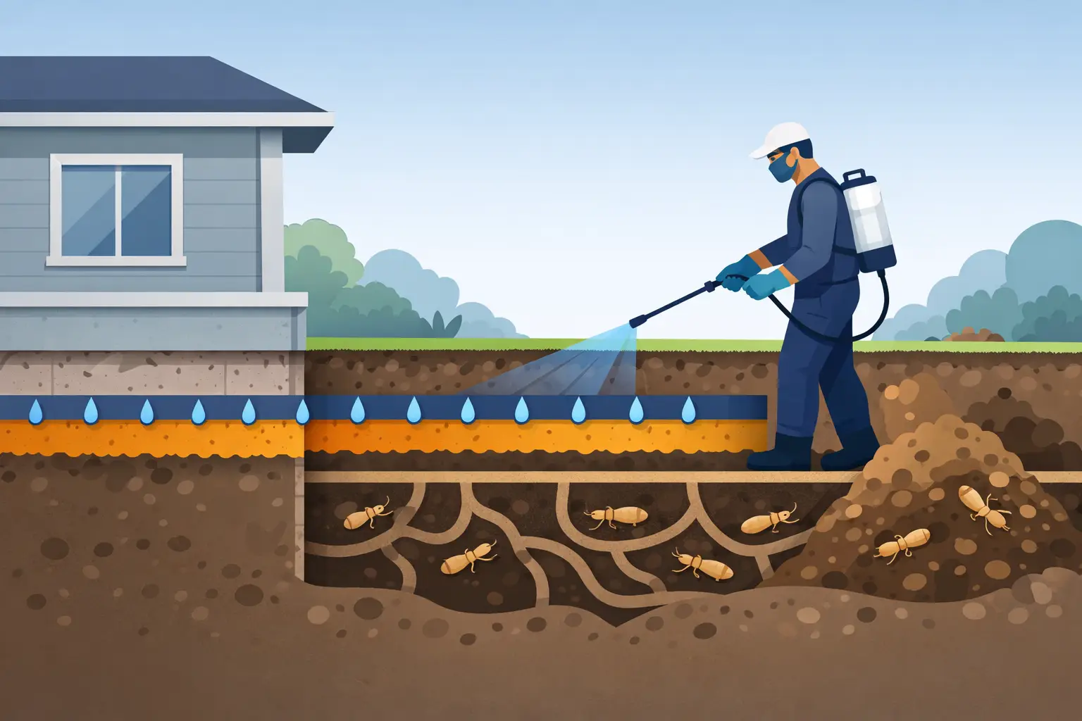 Chemical Soil Barrier Termite Treatment